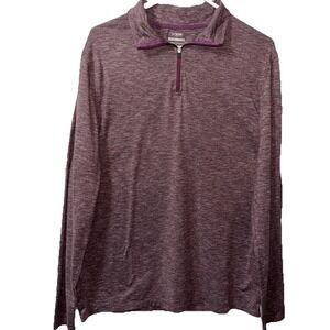 J.Crew Performance Top L Purple Quarter Zip Stretch Athletic Pullover Preppy